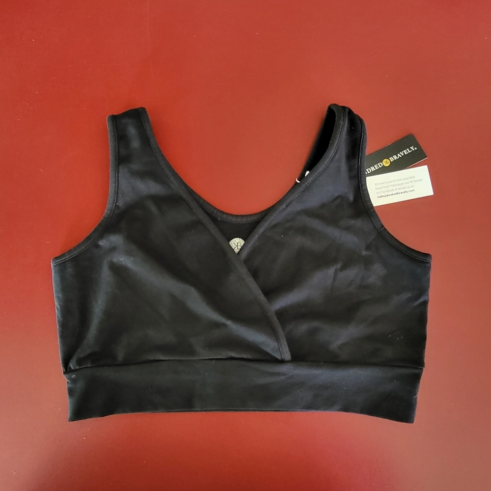 Kindred Bravely Organic Cotton Nursing And Sleep Bra Black NWT Size Medium New